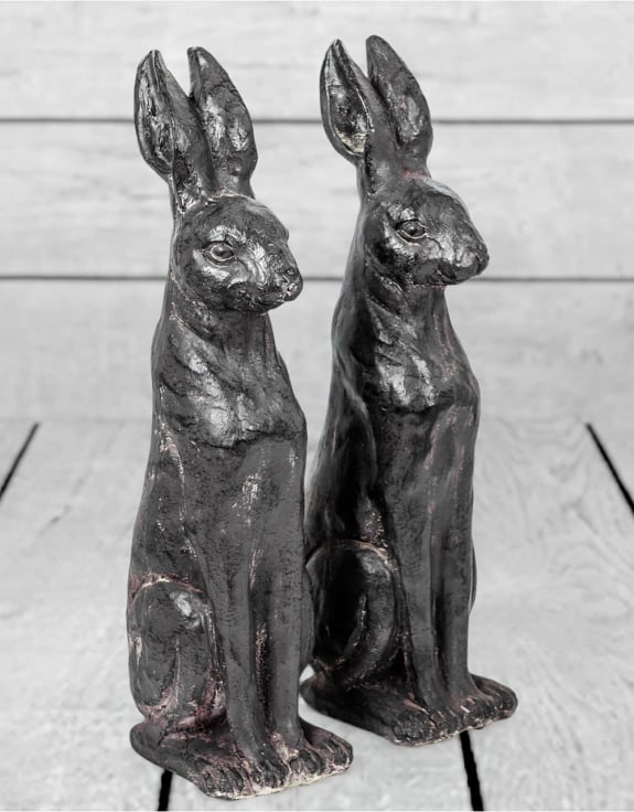 Pair of Small Rustic Rabbit Figures (1 PAIR PER CARTON)