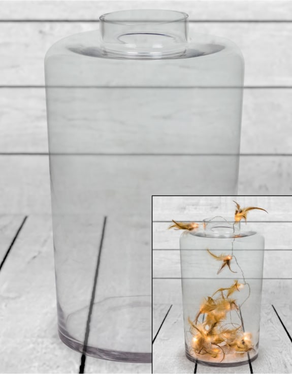 Medium Clear Glass Jar Vase