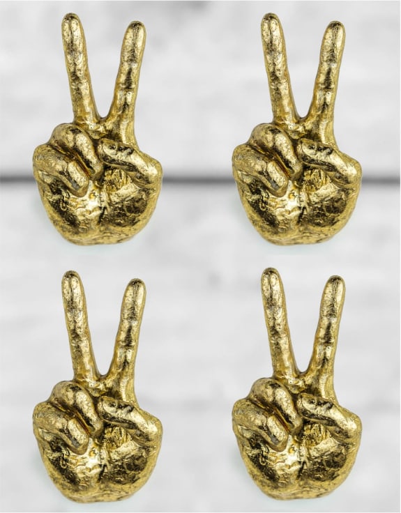 Gold Set of 4 Peace Wall Hands