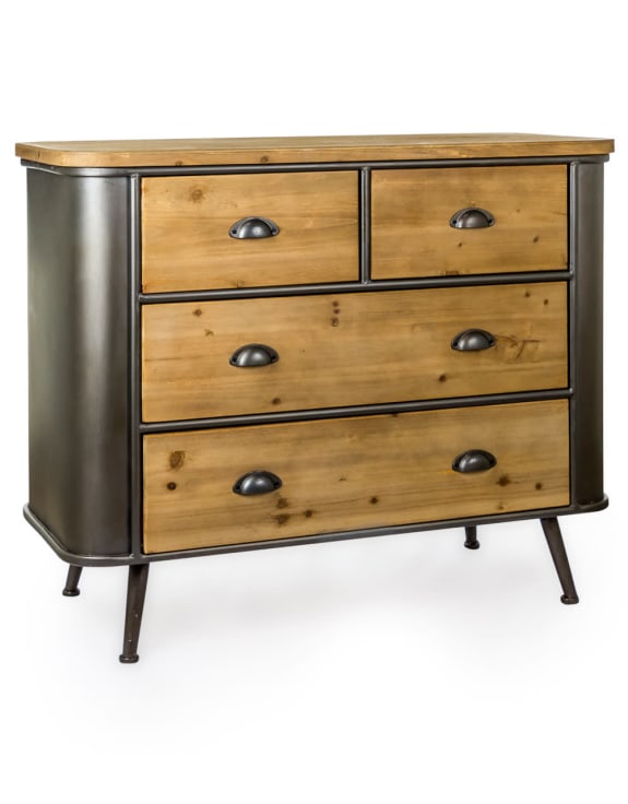 Shoreditch Metal and Wood Chest of Drawers
