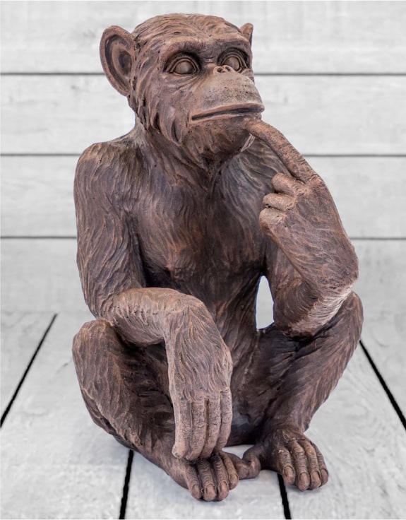 Antiqued Bronze Sitting Monkey Figure/Bottle Holder