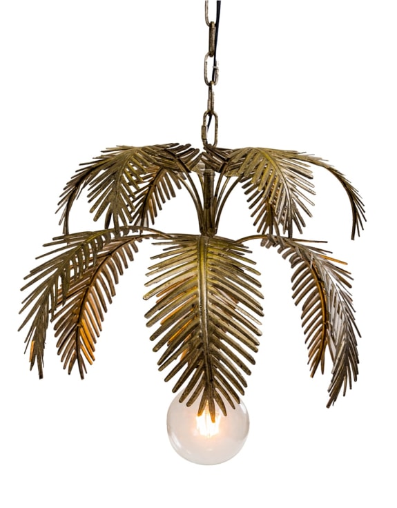 Antiqued Gold Fern Leaf Chandelier Pendant