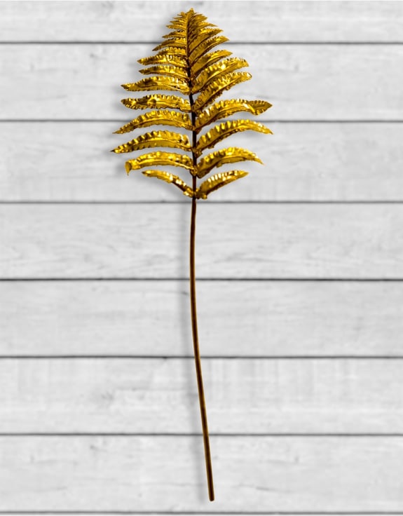 Metallic Gold Small Single Fern Leaf (to be bought in qtys of 12)