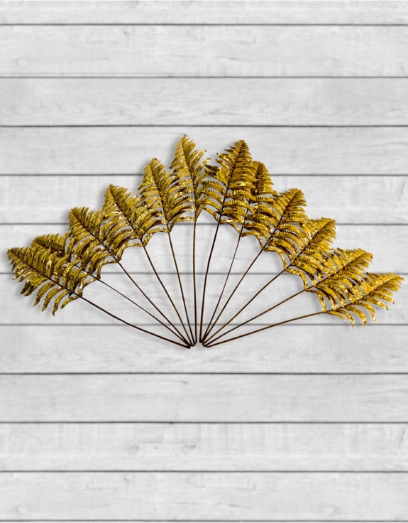 Metallic Gold Small Single Fern Leaf (to be bought in qtys of 12)