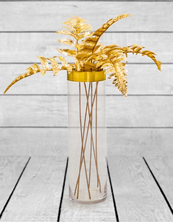 Metallic Gold Large Single Fern Leaf (to be bought in qtys of 12)