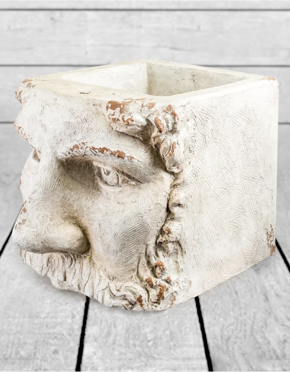 Large Rustic Stone Effect Classical Face Planter