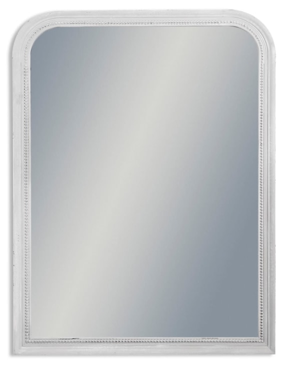 French Grey Beaded Portrait Wall Mirror