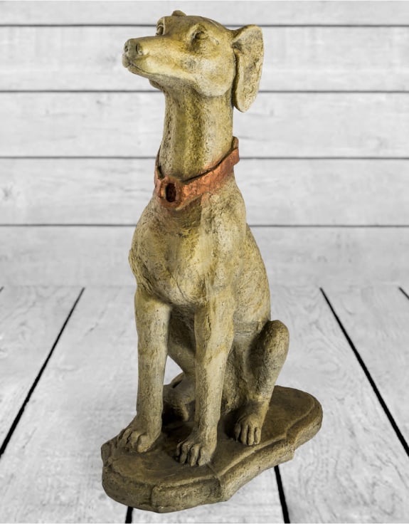Extra Large Rustic Stone Effect Dog Statue