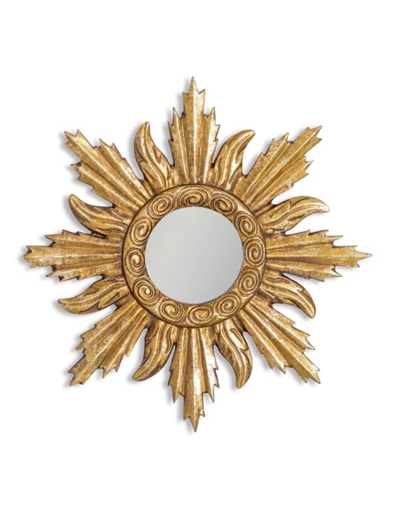 Antiqued Gold Ornate Framed Small Mirror