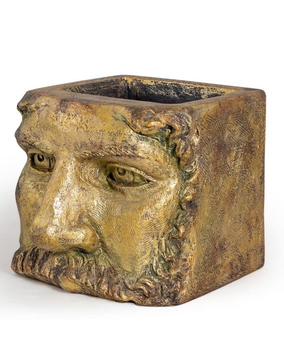 Large Antiqued Gold Classical Face Planter