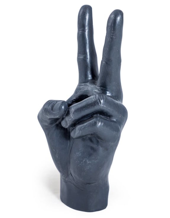 Large Black "Peace" Hand Ornament/Vase