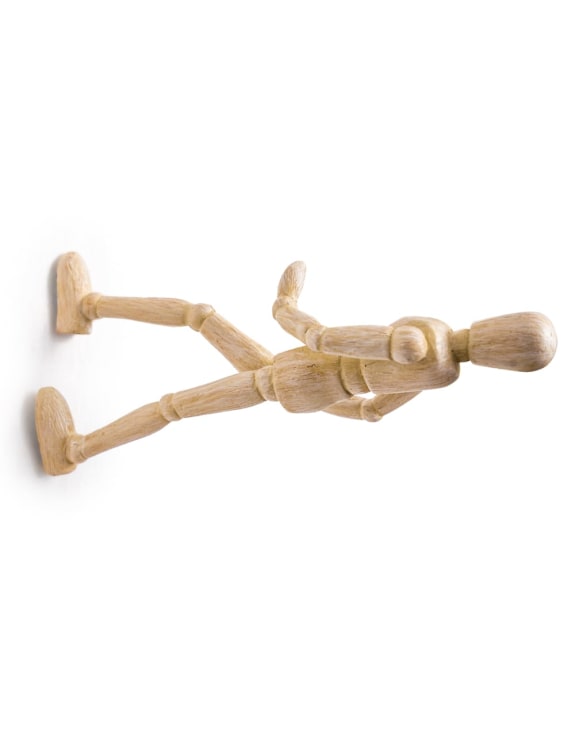 Set of 3 Wall Climbing Wooden Effect Model Men Figures