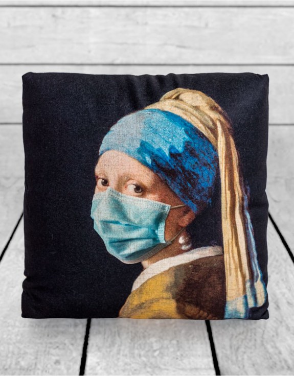 Girl with a Pearl Earring Face Mask Cushion