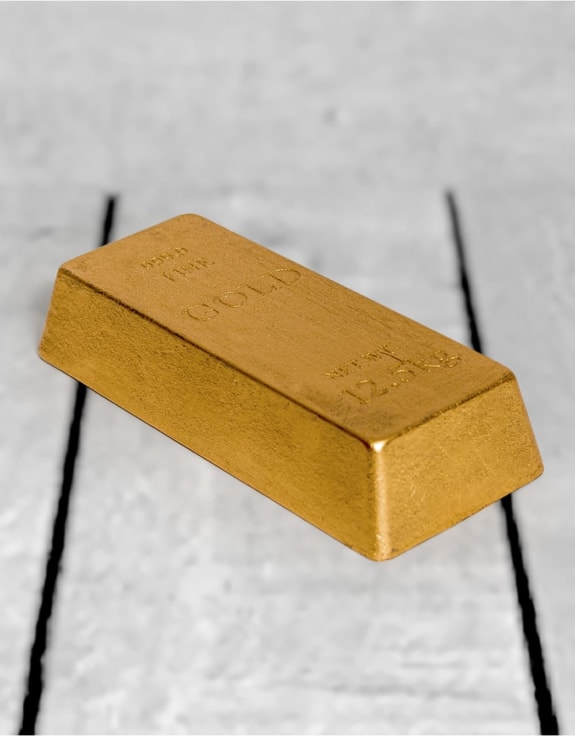 Cast Iron "12.5kg" Gold Bullion Bar Doorstop/Paperweight