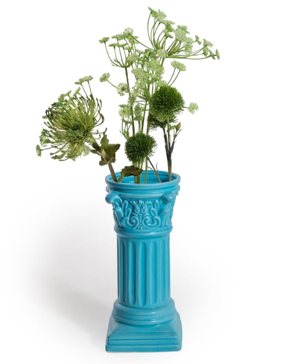 Matt Light Blue Small Corinthian Column Ceramic Vase