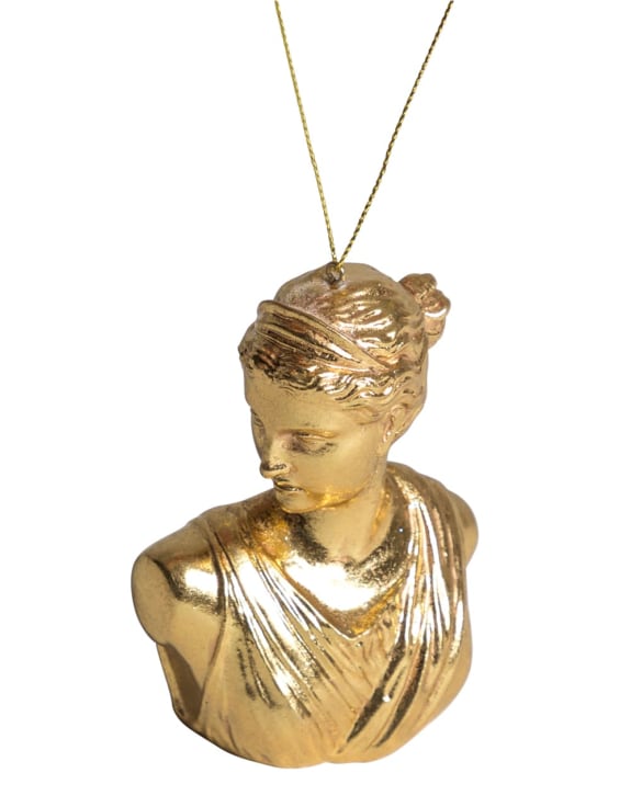 Gold Leaf Artemis Bust Hanging Decoration (to be bought in qtys of 4)