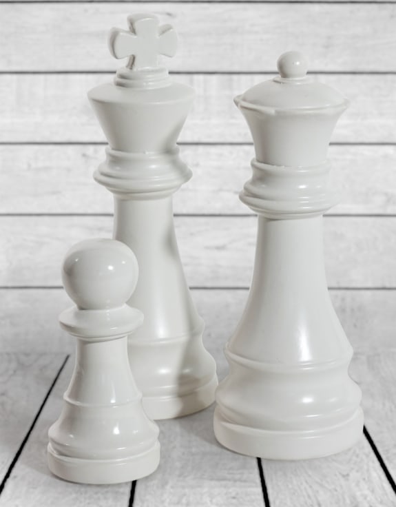 Matt White Large Ceramic King Chess Piece Ornament (to be bought in qtys of 2)