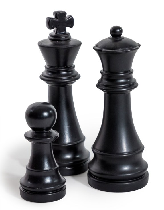 Matt Black Large Ceramic King Chess Piece Ornament (to be bought in qtys of 2)