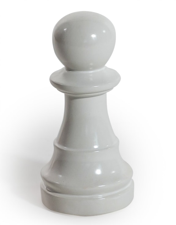 Matt White Large Ceramic Pawn Chess Piece Ornament (to be bought in qtys of 4)