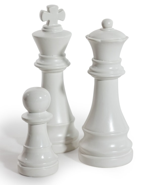 Matt White Large Ceramic Pawn Chess Piece Ornament (to be bought in qtys of 4)