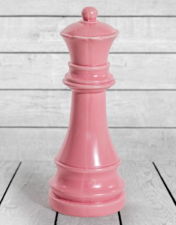 Matt Pink Large Ceramic Queen Chess Piece Ornament (to be bought in qtys of 2)