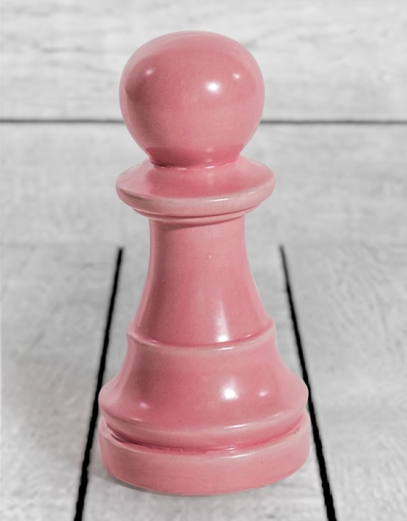 Matt Pink Large Ceramic Pawn Chess Piece Ornament (to be bought in qtys of 4)