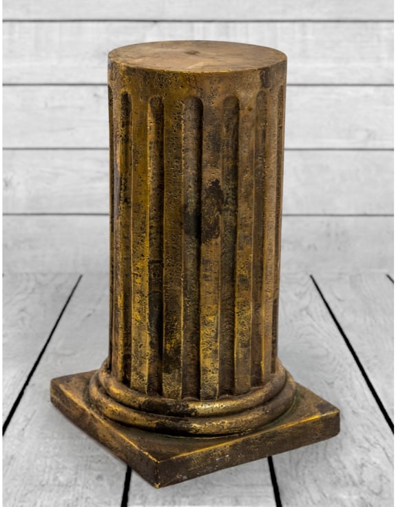Antique Gold Corinthian Column Pedestal/Plant Stand