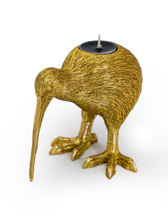 Gold Kiwi Bird Tealight Holder 