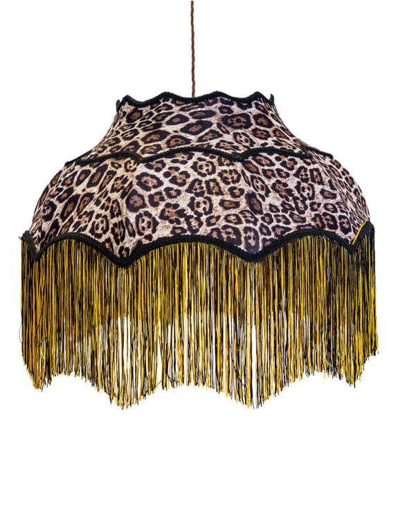 Large Animal Print Frilled Lamp Shade (Use As Pendant or Shade)