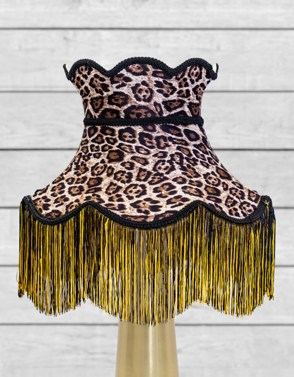 Animal Print Tall Frilled Lampshade (Use As Pendant or Shade)