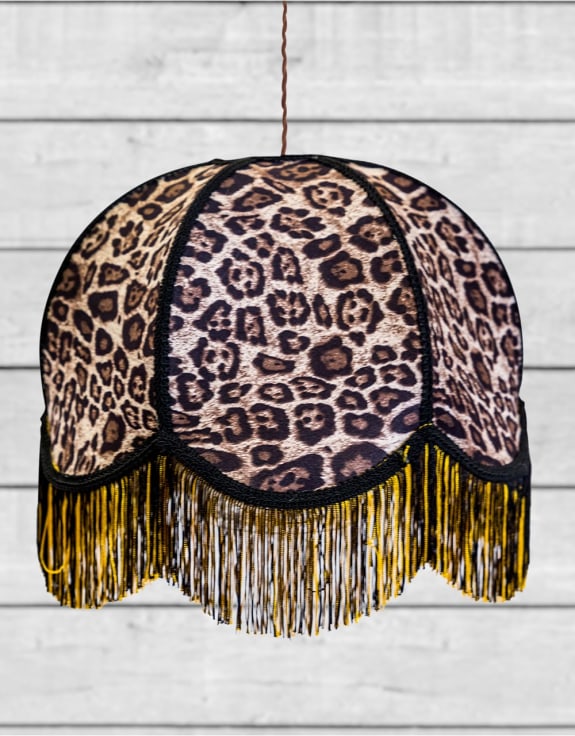 Animal Print Frilled Lampshade (Use As Pendant or Shade)