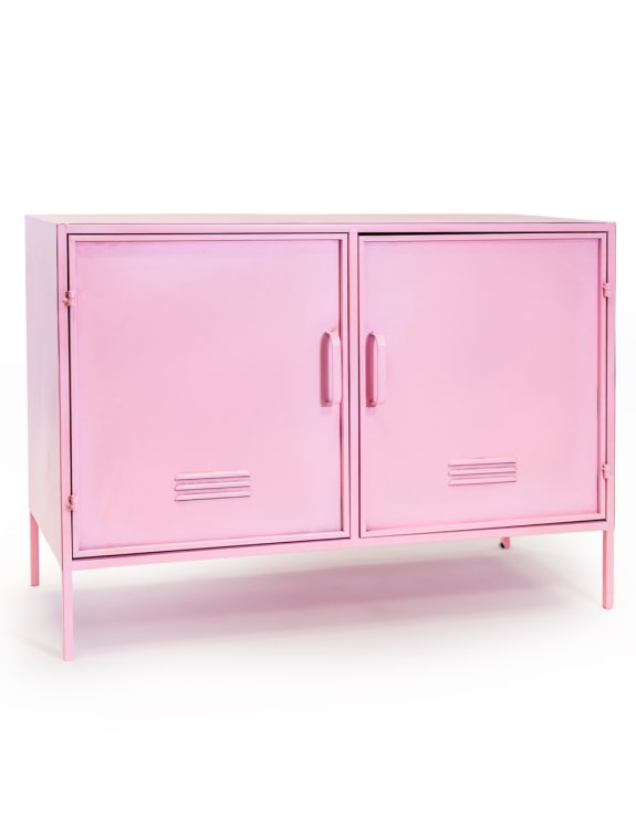 Pink Metal Large Side Cabinet