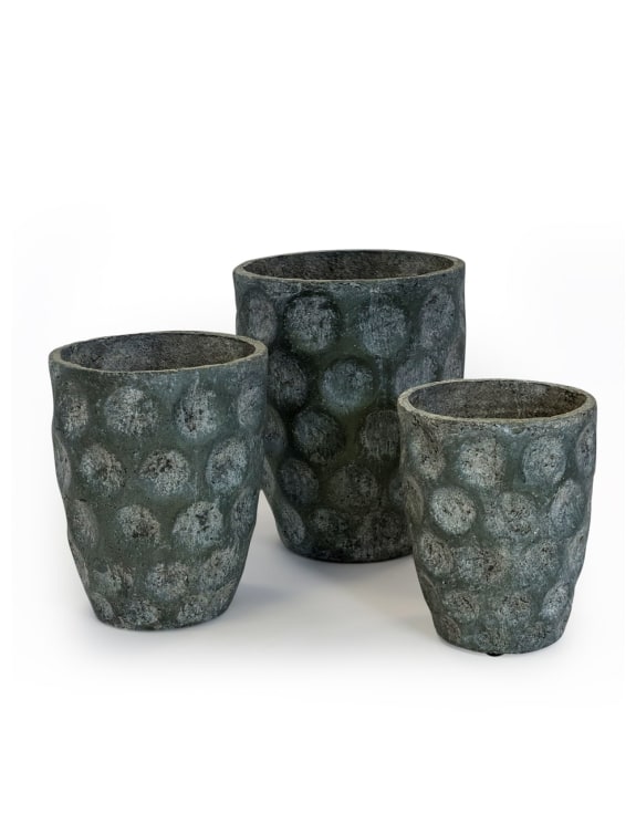 Antiqued Stone Effect Eco S/3 Garden Planters