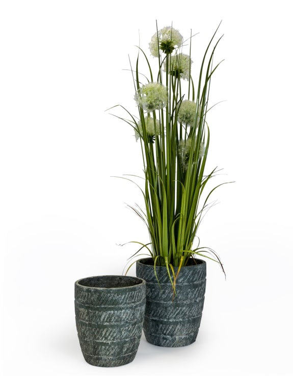 Antiqued Stone Effect Eco S/2 Garden Planters