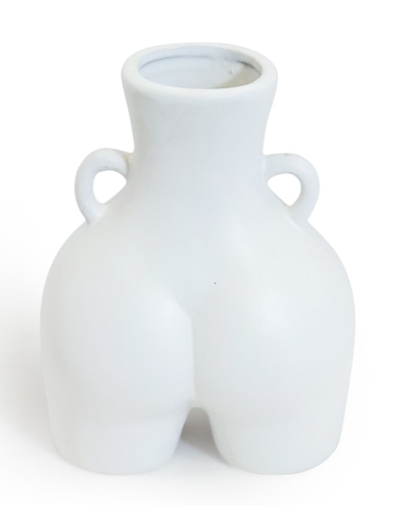 Matt White Medium "Love Handles" Booty Vase