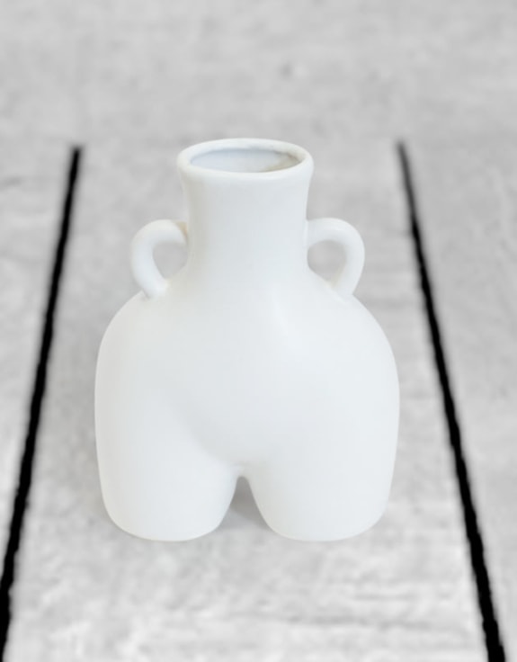 Matt White Small "Love Handles" Booty Vase (to be bought in qtys of 2)