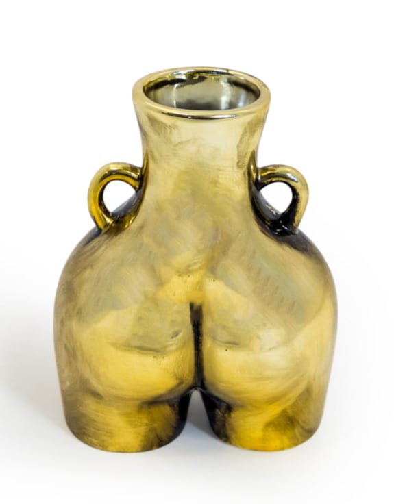 Antique Gold Medium "Love Handles" Booty Vase