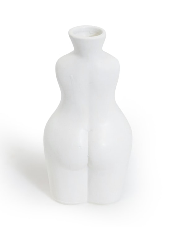 Matt White Small Female Body Ceramic Stem Vase