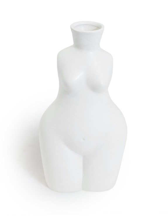 Matt White Medium Female Body Ceramic Stem Vase