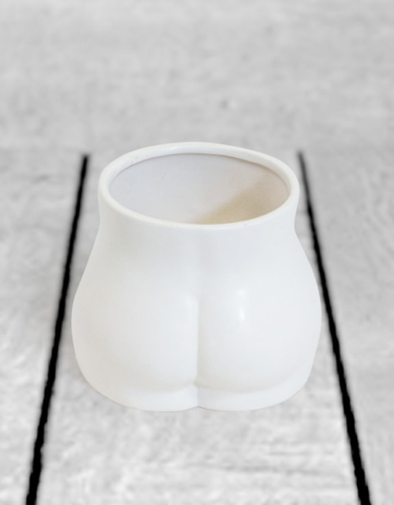 Matt White Small Booty Flower Pot/Storage Jar