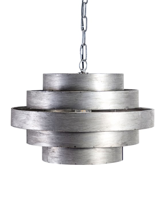 Antique Steel Tiered Halo Ceiling Pendant