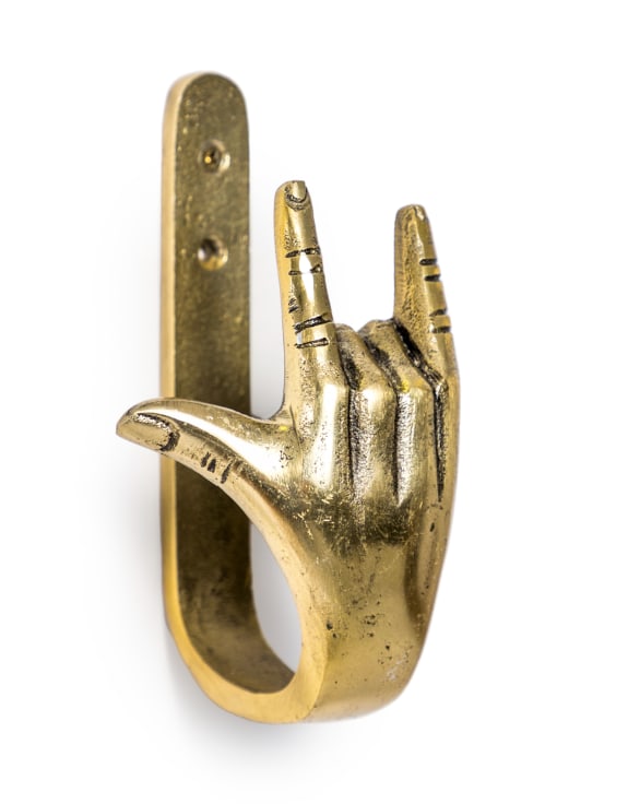 Antique Gold Rock On Hand Coat Hook (to be bought in qtys of 2)