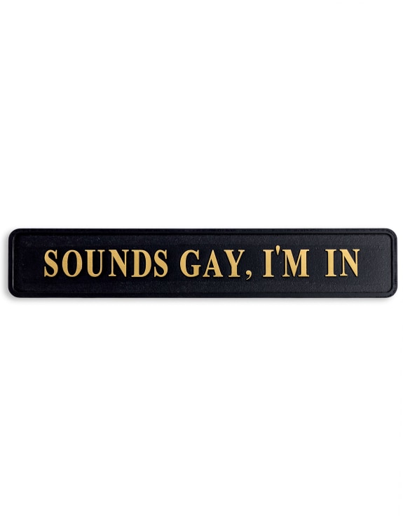 Black & Gold "Sounds Gay I'm In" Wall Sign