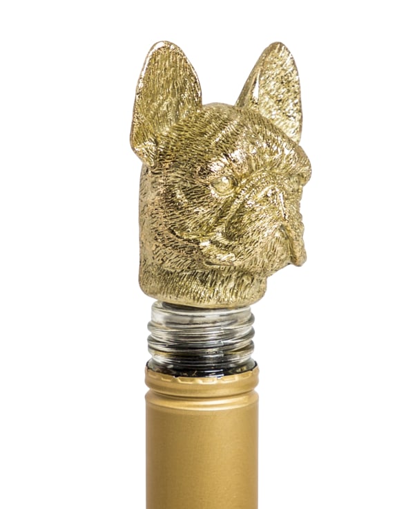 Antique Gold French Bulldog Bottle Stopper (to be bought in qtys of 8)