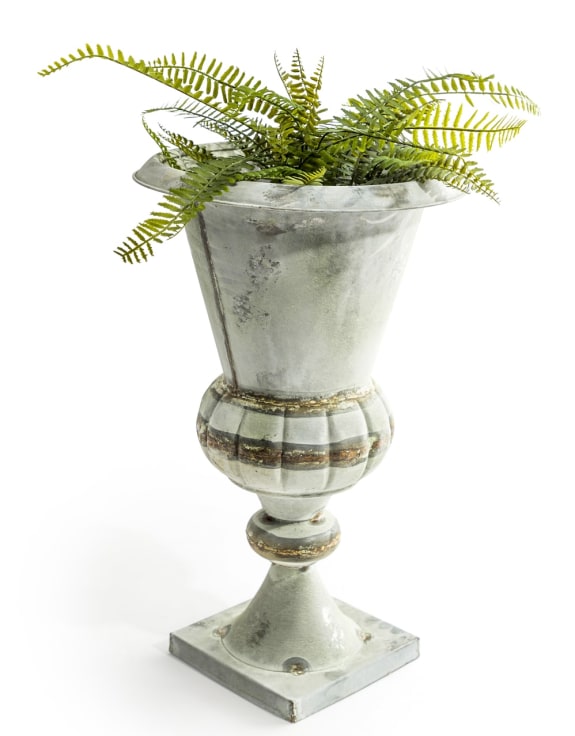 Large Oxidised-Metal Effect Rustic Planter