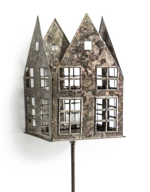 Rustic Metal House Garden Ornament & Light Holder (to be bought in qtys of 2)