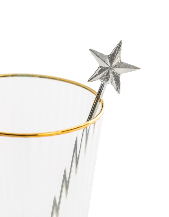 Set of 4 Nickel Star Drinks Stirrers