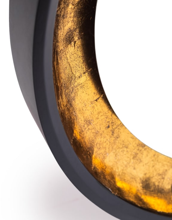 Limehouse Black & Gold Round Wall Mirror