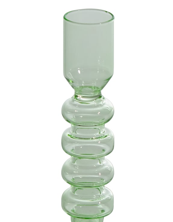 Pale Green Glass Candle Holder