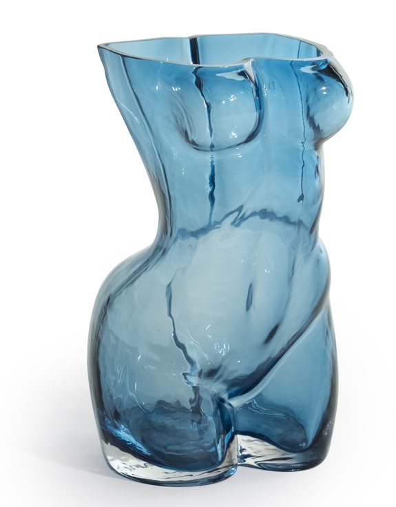 Large Blue Female Body Glass Vase